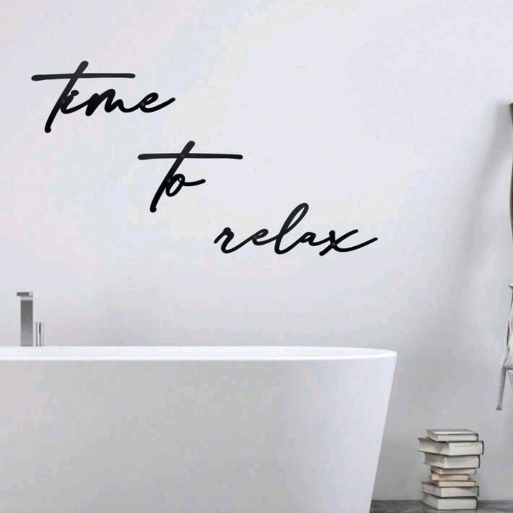 Wall Deco Black Metalic Time to Relax Wall Deco